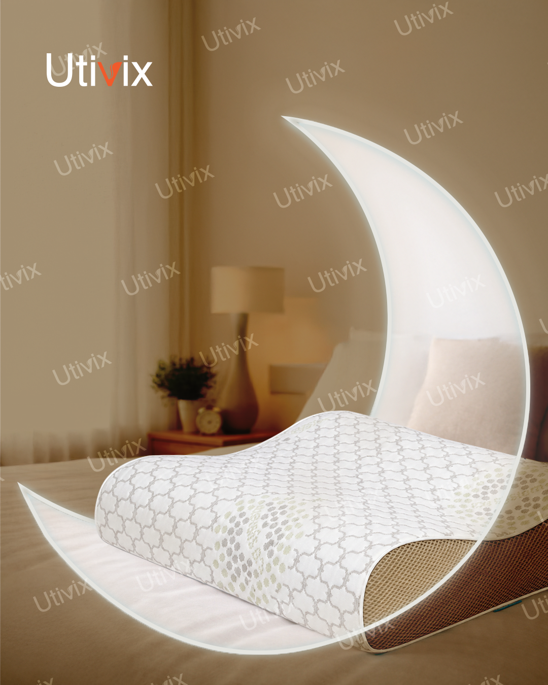 Ortopedik Visco Yastık Boyun Destekli Soğutma Kılıflı Hipoalerjik 60x40 cm