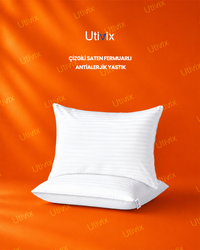 2 Adet Çizgili Saten Fermuarlı Antialerjik Nano Elyaf Yastık 900 gr 50x70 cm – Yıkanabilir Yüksek Dolgulu Mikrofiber Konfor Yastık