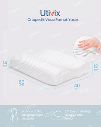 Ortopedik Visco Yastık Boyun Destekli Hipoalerjenik 60x40 cm Visco Uyku Yastığı