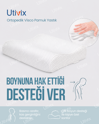 Ortopedik Visco Yastık Boyun Destekli Hipoalerjenik 60x40 cm Visco Uyku Yastığı