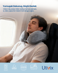 Ortopedik Visco Seyahat Yastığı – Lüks Konfor ve Ergonomik Boyun Desteği