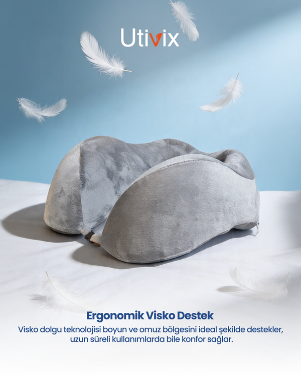 Ortopedik Visco Seyahat Yastığı – Lüks Konfor ve Ergonomik Boyun Desteği