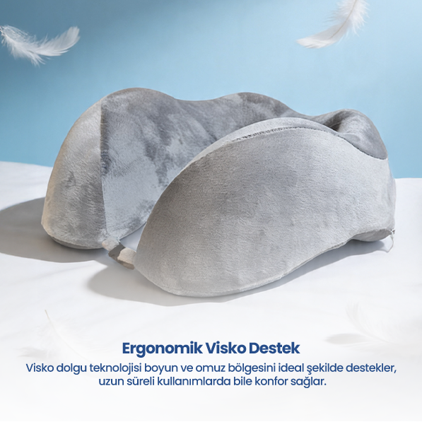 Ortopedik Visco Seyahat Yastığı – Lüks Konfor ve Ergonomik Boyun Desteği