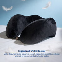 Ortopedik Visco Seyahat Yastığı – Lüks Konfor ve Ergonomik Boyun Desteği